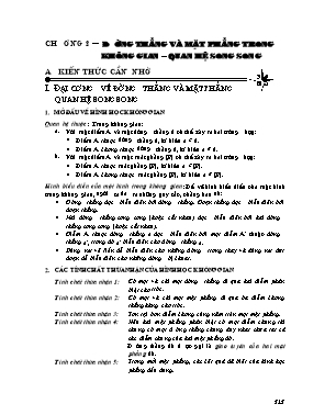 Kiến thức trọng tâm môn Toán Lớp 11 - Chương 6: Đường thẳng và mặt phẳng trong không gian quan hệ song song