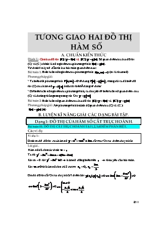 Kiến thức trọng tâm và phương pháp giải toán Khảo sát hàm số và ứng dụng đạo hàm Lớp 12 - Chủ đề 8: Tương giao hai đồ thị hàm số (Có hướng dẫn)
