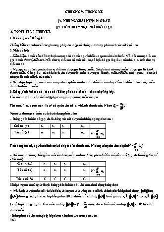 Phương pháp giải các chuyên đề Đại số Lớp 10 - Chương 4: Thống kê