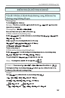 Phương pháp giải các chuyên đề Giải tích Lớp 12 - Chủ đề: Điểm thuộc đồ thị hàm số (Có hướng dẫn)