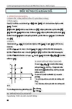 Phương pháp giải các chuyên đề Giải tích Lớp 12 - Chủ đề: Đối xứng của hàm số (Có hướng dẫn)