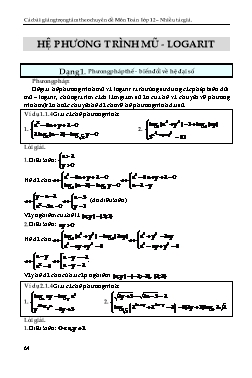 Phương pháp giải các chuyên đề Giải tích Lớp 12 - Chủ đề: Hệ phương trình mũ. Logarit (Có hướng dẫn)