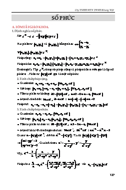 Phương pháp giải các chuyên đề Giải tích Lớp 12 - Chủ đề: Số phức (Có hướng dẫn)
