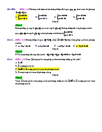 Phương trình đường thẳng qua 1 điểm và có 1 VTCP