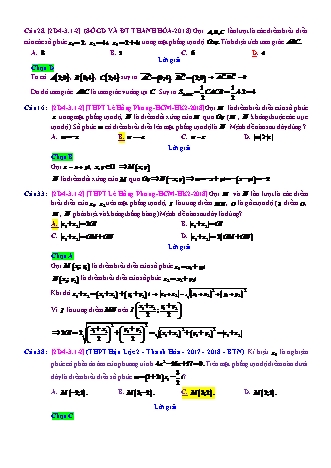 Trắc nghiệm Đại số Lớp 12 tách từ đề thi thử THPT Quốc gia - Chương 4 - Chủ đề 3: Tập hợp điểm biểu diễn số phức - Dạng 1: Biểu diễn một số phức - Mức độ 2 - Năm học 2017-2018 (Có đáp án)