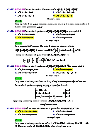 Trắc nghiệm Hình học Lớp 10 tách từ đề thi thử THPT Quốc gia - Chương 3 - Chủ đề 2: Phương trình đường tròn - Dạng 8: Phương trình đường tròn ngoại tiếp tam giác - Mức độ 2 - Năm học 2017-2018 (Có đáp án)