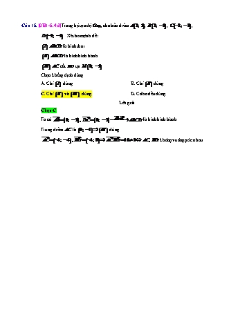 Trắc nghiệm Hình học Lớp 10 tách từ đề thi thử THPT Quốc gia - Chương 1 - Chủ đề 5: Hệ trục tọa độ - Dạng 4: Sự cùng phương, cùng hướng của 2 vectơ - Mức độ 3 - Năm học 2017-2018 (Có đáp án)