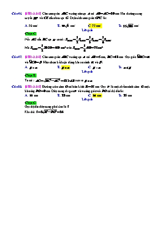 Trắc nghiệm Hình học Lớp 10 tách từ đề thi thử THPT Quốc gia - Chương 2 - Chủ đề 3: Các hệ thức lượng trong tam giác và giải tam giác - Câu hỏi chưa phân dạng - Mức độ 2 - Năm học 2017-2018 (Có đáp án)