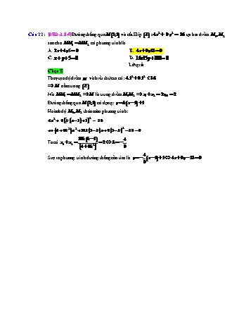 Trắc nghiệm Hình học Lớp 10 tách từ đề thi thử THPT Quốc gia - Chương 3 - Chủ đề 3: Phương trình elip - Dạng 8: Mối liên hệ giữa đường thẳng và elip - Mức độ 4 - Năm học 2017-2018 (Có đáp án)