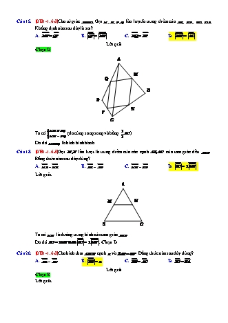 Trắc nghiệm Hình học Lớp 10 tách từ đề thi thử THPT Quốc gia - Chương 1 - Chủ đề 1: Các khái niệm về vectơ - Dạng 6: Hai vectơ bằng nhau - Mức độ 3 - Năm học 2017-2018 (Có đáp án)