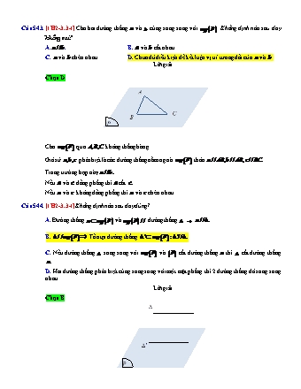 Trắc nghiệm Hình học Lớp 11 tách từ đề thi thử THPT Quốc gia - Chương 2 - Chủ đề 3: Đường thẳng và mặt phẳng song song - Dạng 3: Đọc hình vẽ (giao tuyến, giao điểm, thiết diện) - Mức độ 1 - Năm học 2017-2018 (Có đáp án)
