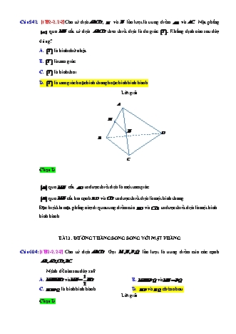 Trắc nghiệm Hình học Lớp 11 tách từ đề thi thử THPT Quốc gia - Chương 2 - Chủ đề 2: Hai đường thẳng chéo nhau và song song - Dạng 2: Đọc hình vẽ (nhận dạng song song) - Mức độ 2 - Năm học 2017-2018 (Có đáp án)