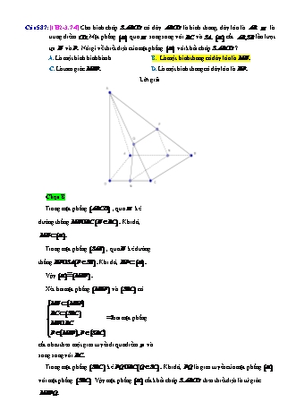 Trắc nghiệm Hình học Lớp 11 tách từ đề thi thử THPT Quốc gia - Chương 2 - Chủ đề 3: Đường thẳng và mặt phẳng song song - Dạng 7: Tìm thiết diện (có quan hệ song song) - Mức độ 4 - Năm học 2017-2018 (Có đáp án)