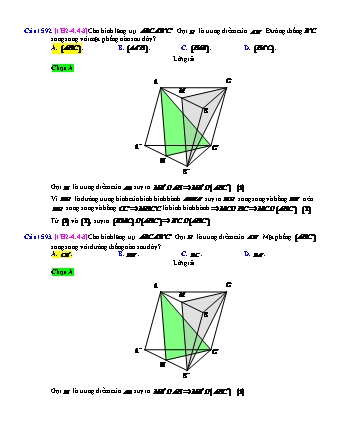 Trắc nghiệm Hình học Lớp 11 tách từ đề thi thử THPT Quốc gia - Chương 2 - Chủ đề 4: Hai mặt phẳng song song - Dạng 4: Xác định, chứng minh quan hệ song song - Mức độ 3 - Năm học 2017-2018 (Có đáp án)
