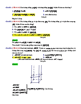 Trắc nghiệm Hình học Lớp 11 tách từ đề thi thử THPT Quốc gia - Chương 2 - Chủ đề 4: Hai mặt phẳng song song - Dạng 4: Xác định, chứng minh quan hệ song song - Mức độ 1 - Năm học 2017-2018 (Có đáp án)