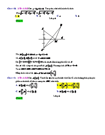 Trắc nghiệm Hình học Lớp 11 tách từ đề thi thử THPT Quốc gia - Chương 1 - Chủ đề 3: Phép đối xứng trục - Dạng 8: Bài toán quỹ tích, dựng hình dùng phép đối xứng trục - Năm học 2017-2018 (Có đáp án)