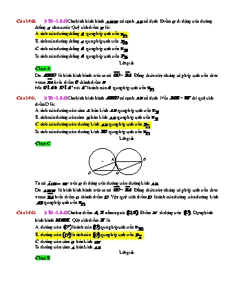 Trắc nghiệm Hình học Lớp 11 tách từ đề thi thử THPT Quốc gia - Chương 1 - Chủ đề 2: Phép tịnh tiến - Dạng 8: Bài toán quỹ tích, dựng hình dùng phép tịnh tiến - Năm học 2017-2018 (Có đáp án)
