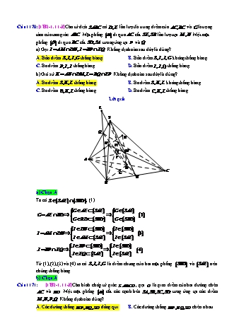 Trắc nghiệm Hình học Lớp 11 tách từ đề thi thử THPT Quốc gia - Chương 2 - Chủ đề 1: Đường thẳng và mặt phẳng - Dạng 11: Bài toán thẳng hàng, đồng quy - Mức độ 3 - Năm học 2017-2018 (Có đáp án)