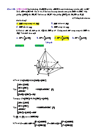 Trắc nghiệm Hình học Lớp 11 tách từ đề thi thử THPT Quốc gia - Chương 2 - Chủ đề 2: Hai đường thẳng chéo nhau và song song - Dạng 5: Xác định, chứng minh d song song d’ - Mức độ 3 - Năm học 2017-2018 (Có đáp án)