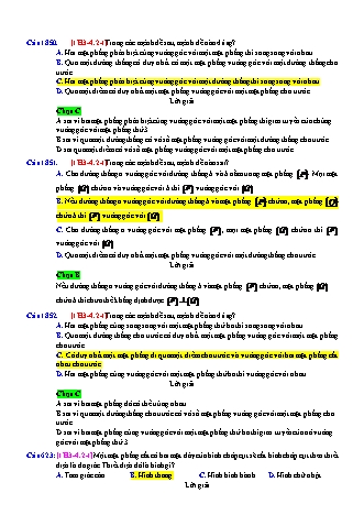 Trắc nghiệm Hình học Lớp 11 tách từ đề thi thử THPT Quốc gia - Chương 3 - Chủ đề 4: Hai mặt phẳng vuông góc - Dạng 2: Câu hỏi về quan hệ vuông góc (cho trước hình vẽ) - Mức độ 1 - Năm học 2017-2018 (Có đáp án)