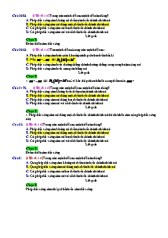 Trắc nghiệm Hình học Lớp 11 tách từ đề thi thử THPT Quốc gia - Chương 1 - Chủ đề 4: Phép đối xứng tâm - Dạng 1: Các tính chất của phép đối xứng tâm - Mức độ 1 - Năm học 2017-2018 (Có đáp án)