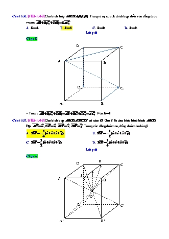 Trắc nghiệm Hình học Lớp 11 tách từ đề thi thử THPT Quốc gia - Chương 3 - Chủ đề 1: Vectơ trong không gian - Dạng 4: Phân tích vectơ theo các vectơ cho trước - Mức độ 3 - Năm học 2017-2018 (Có đáp án)
