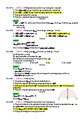 Trắc nghiệm Hình học Lớp 11 tách từ đề thi thử THPT Quốc gia - Chương 1 - Chủ đề 5: Phép quay - Dạng 1: Các tính chất của phép quay - Mức độ 1 - Năm học 2017-2018 (Có đáp án)