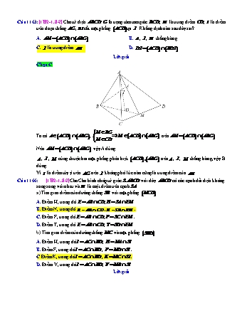Trắc nghiệm Hình học Lớp 11 tách từ đề thi thử THPT Quốc gia - Chương 2 - Chủ đề 1: Đường thẳng và mặt phẳng - Dạng 8: Tìm giao điểm của đường thẳng và mặt phẳng - Mức độ 2 - Năm học 2017-2018 (Có đáp án)