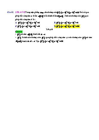 Trắc nghiệm Hình học Lớp 11 tách từ đề thi thử THPT Quốc gia - Chương 1 - Chủ đề 4: Phép đối xứng tâm - Dạng 7: Toán tham số về phép đối xứng tâm - Năm học 2017-2018 (Có đáp án)