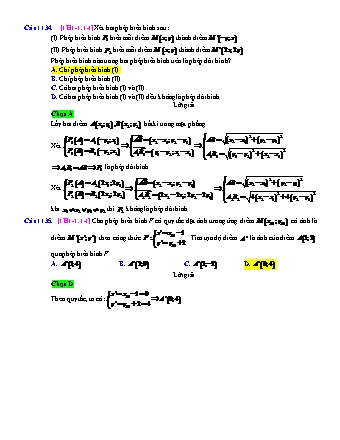 Trắc nghiệm Hình học Lớp 11 tách từ đề thi thử THPT Quốc gia - Chương 1 - Chủ đề 1: Phép biến hình - Dạng 1: Câu hỏi liên quan định nghĩa phép biến hình - Mức độ 1 - Năm học 2017-2018 (Có đáp án)
