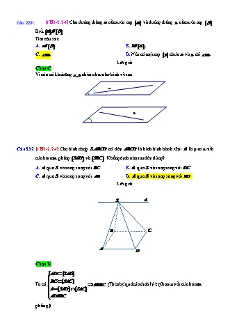 Trắc nghiệm Hình học Lớp 11 tách từ đề thi thử THPT Quốc gia - Chương 2 - Chủ đề 2: Hai đường thẳng chéo nhau và song song - Dạng 2: Đọc hình vẽ (nhận dạng song song) - Mức độ 1 - Năm học 2017-2018 (Có đáp án)