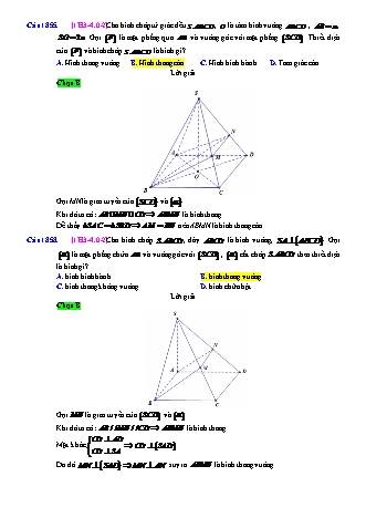 Trắc nghiệm Hình học Lớp 11 tách từ đề thi thử THPT Quốc gia - Chương 3 - Chủ đề 4: Hai mặt phẳng vuông góc - Câu hỏi chưa phân dạng - Mức độ 2 - Năm học 2017-2018 (Có đáp án)