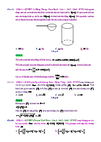 Trắc nghiệm Hình học Lớp 12 tách từ đề thi thử THPT Quốc gia - Chương 3 - Chủ đề 2: Phương trình mặt cầu - Dạng 1: Tìm tâm và bán kính, điều kiện xác định mặt cầu - Mức độ 2 - Năm học 2017-2018 (Có đáp án)