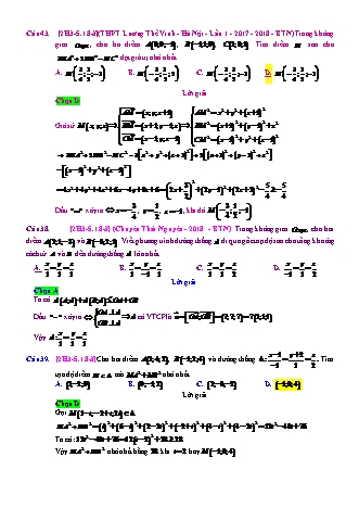Trắc nghiệm Hình học Lớp 12 tách từ đề thi thử THPT Quốc gia - Chương 3 - Chủ đề 5: Phương trình đường thẳng - Dạng 18: Toán max, min liên quan đến đường thẳng - Mức độ 3 - Năm học 2017-2018 (Có đáp án)