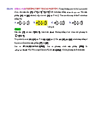 Trắc nghiệm Hình học Lớp 12 tách từ đề thi thử THPT Quốc gia - Chương 3 - Chủ đề 6: Toán tổng hợp về phương pháp tọa độ không gian - Dạng 19: Toán thực tế, liên môn tổng hợp - Mức độ 3 - Năm học 2017-2018 (Có đáp án)
