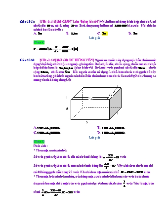 Trắc nghiệm Hình học Lớp 12 tách từ đề thi thử THPT Quốc gia - Chương 1 - Chủ đề 3: Thể tích khối lăng trụ - Dạng 6: Khối hộp chữ nhật - Mức độ 2 - Năm học 2017-2018 (Có đáp án)