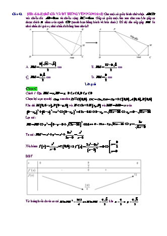 Trắc nghiệm Hình học Lớp 12 tách từ đề thi thử THPT Quốc gia - Chương 1 - Chủ đề 5: Cực trị trong hình học không gian - Câu hỏi chưa phân dạng - Mức độ 3 - Năm học 2017-2018 (Có đáp án)