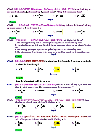 Trắc nghiệm Hình học Lớp 12 tách từ đề thi thử THPT Quốc gia - Chương 1 - Chủ đề 3: Thể tích khối lăng trụ - Câu hỏi chưa phân dạng - Mức độ 1 - Năm học 2017-2018 (Có đáp án)