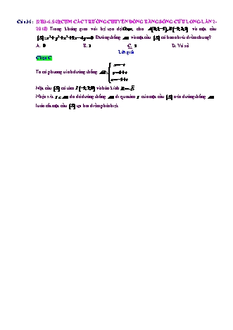 Trắc nghiệm Hình học Lớp 12 tách từ đề thi thử THPT Quốc gia - Chương 3 - Chủ đề 6: Toán tổng hợp về phương pháp tọa độ không gian - Dạng 5: Xét vị trí tương đối giữa đường thẳng và mặt cầu - Mức độ 2 - Năm học 2017-2018 (Có đáp án)