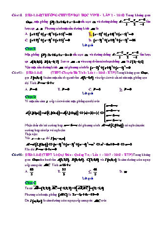 Trắc nghiệm Hình học Lớp 12 tách từ đề thi thử THPT Quốc gia - Chương 3 - Chủ đề 2: Phương trình mặt cầu - Câu hỏi chưa phân dạng - Mức độ 3 - Năm học 2017-2018 (Có đáp án)